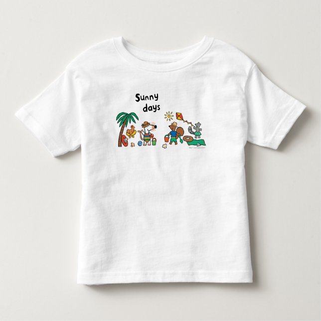 T-shirt Pour Les Tous Petits Maisy et amis à la plage (Devant)