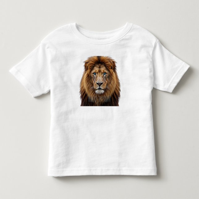T-shirt Pour Les Tous Petits Majestic Lion Face with Blue Eyes | Wildlife Anima (Devant)