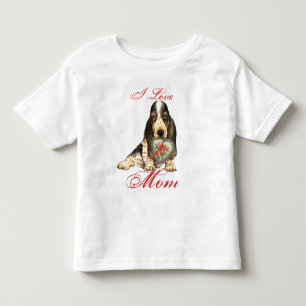 T-shirt Pour Les Tous Petits Maman de coeur de Basset Hound