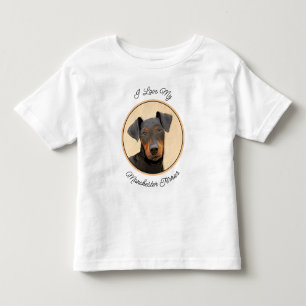 T-shirt Pour Les Tous Petits Manchester Terrier Peinture Art animal original