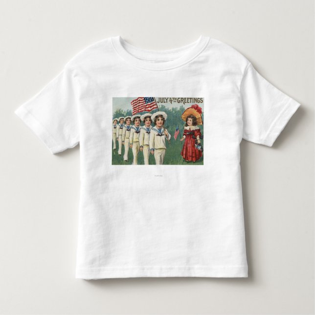T-shirt Pour Les Tous Petits Marching Boys habillés en marins (Devant)