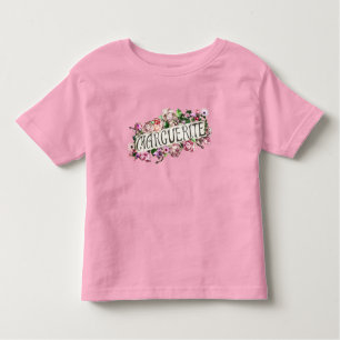 T-shirt Pour Les Tous Petits Marguerite Nom Vintage Floral Bannière mignonne &