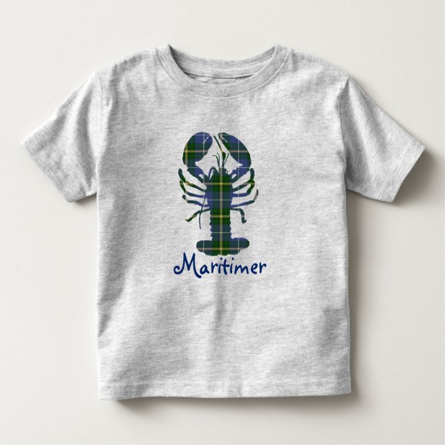 T-shirt Pour Les Tous Petits Maritimer Nova scotia tartan shirt homard (Devant)