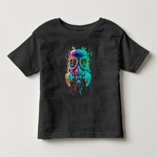 T-shirt Pour Les Tous Petits Masque à gaz Néon : Art du chaos vibrant