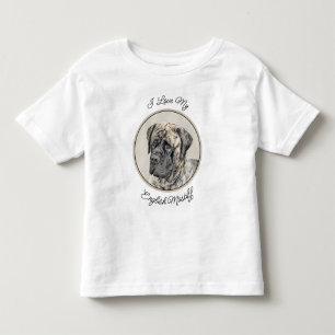 T-shirt Pour Les Tous Petits Mastiff anglais (Brindle) Peinture - Chien Art