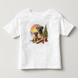 T-shirt Pour Les Tous Petits Mastiff Dogues anglais Noël