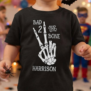 T-shirt Pour Les Tous Petits Mauvais jusqu'à l'os ! Halloween 2e fête d'anniver