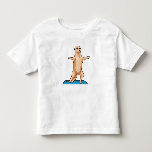 T-shirt Pour Les Tous Petits Meerkat à Fitness Exercice d'étirement (Devant)