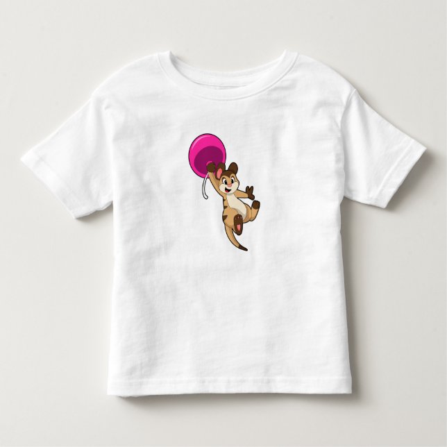 T-shirt Pour Les Tous Petits Meerkat avec ballon (Devant)