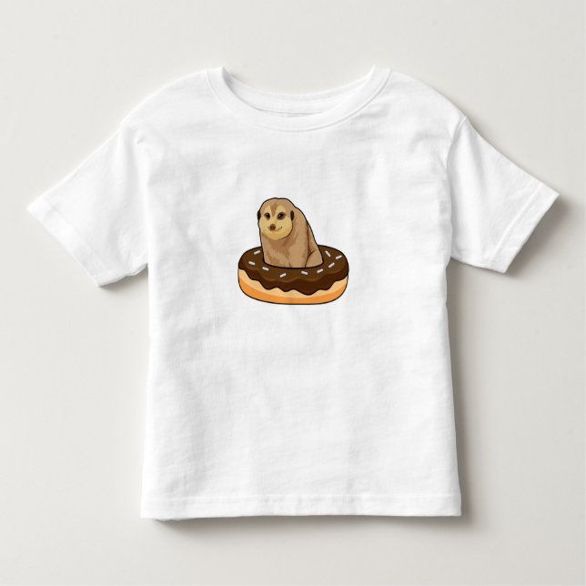 T-shirt Pour Les Tous Petits Meerkat avec Donut (Devant)