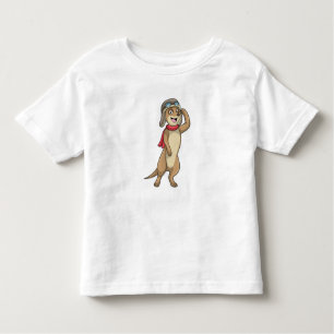 T-shirt Pour Les Tous Petits Meerkat comme pilote avec casquette pilote