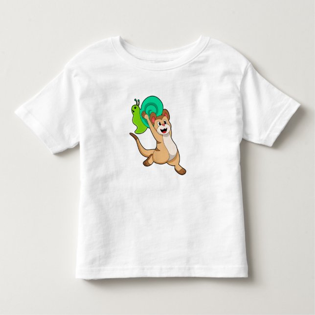 T-shirt Pour Les Tous Petits Meerkat with Snail.PNG (Devant)