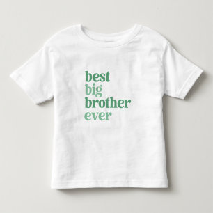 T-shirt Pour Les Tous Petits Meilleur Big Brother toujours blanc avec Green Tex