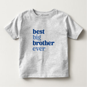 T-shirt Pour Les Tous Petits Meilleur Big Brother toujours gris avec Blue Text