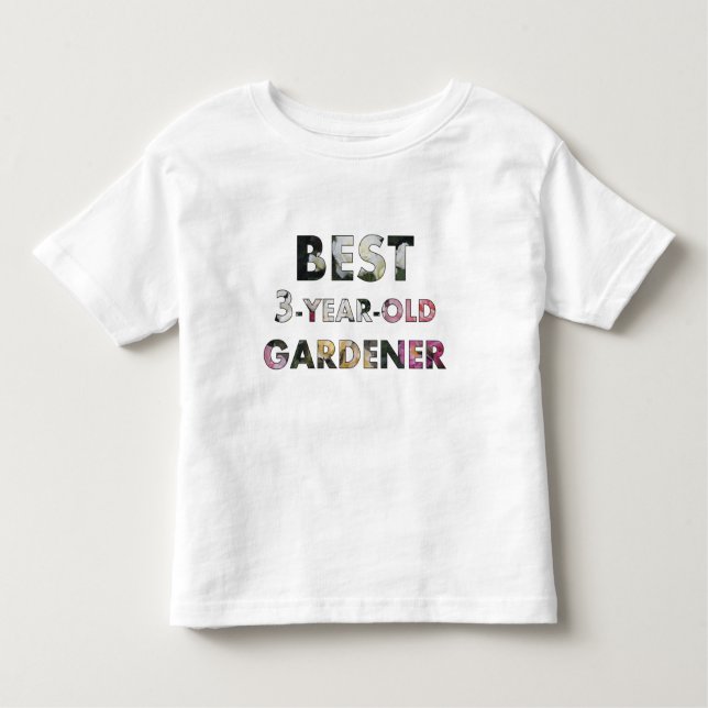 T-shirt Pour Les Tous Petits Meilleur Gardener Rose de 3 ans (Devant)