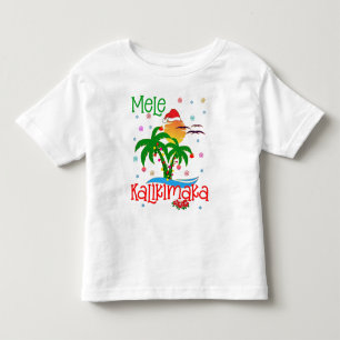 T-shirt Pour Les Tous Petits Mele Kalikimaka Hawaiian Joyeux Noël Aloha 
