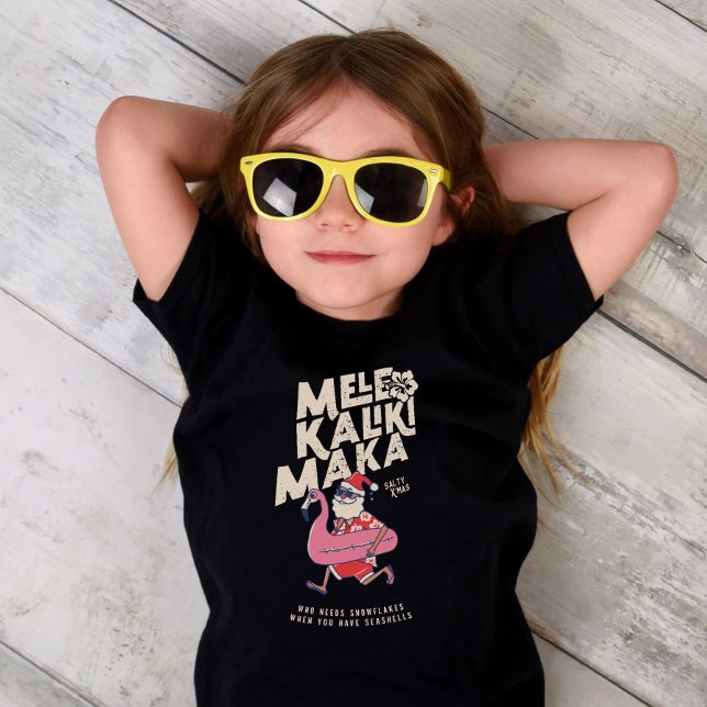 T-shirt Pour Les Tous Petits Mele Kalikimaka Père Noël Flamant rose Noël Getawa (Mele Kalikimaka Santa Flamingo Christmas Getaway Toddler T-shirt)