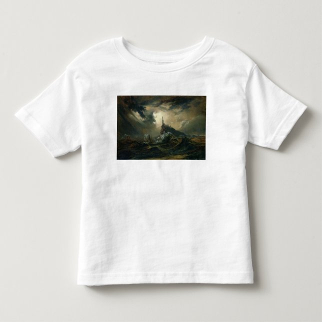 T-shirt Pour Les Tous Petits Mer orageuse avec phare (Devant)