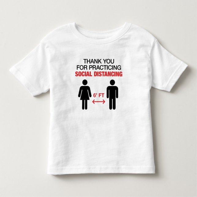 T-shirt Pour Les Tous Petits Merci Pour Pratiquer La Distance Sociale (Devant)