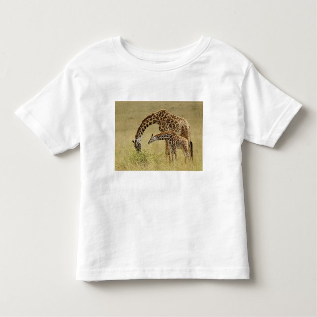 T-shirt Pour Les Tous Petits Mère et bébé Masai Giraffe, Giraffa (Devant)