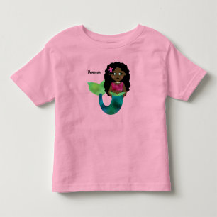 T-shirt Pour Les Tous Petits Mermaid en faux foil personnalisée afro-américaine