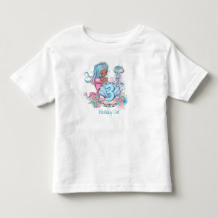 T-shirt Pour Les Tous Petits Mermaid Sea Life   Fête d'anniversaire avec âge pe