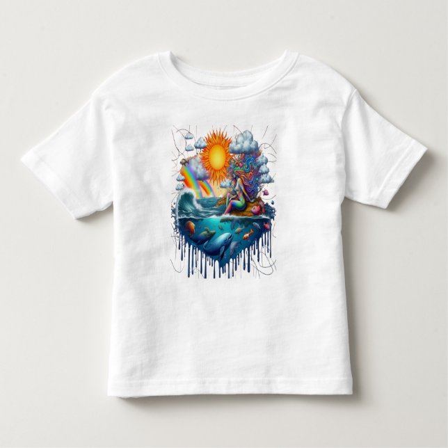 T-shirt Pour Les Tous Petits Mermaid Surreal Subconscient Soleil Bissé Matin (Devant)