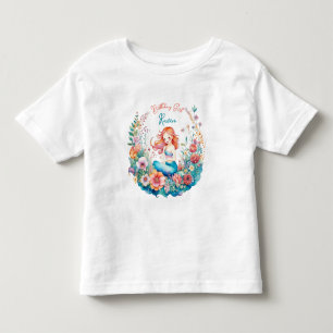 T-shirt Pour Les Tous Petits Mermaid Thème Floral Girl'Anniversaire Birl
