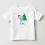 T-shirt Pour Les Tous Petits Merry Chrismukkah Menorah et Père Noël Toddler<br><div class="desc">Design moderne Merry Chrismukkah avec une étoile de David sur un arbre de Noël et un chapeau de Père Noël sur une Menorah.</div>