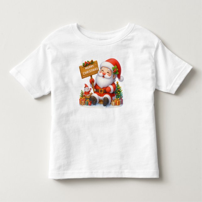 T-shirt Pour Les Tous Petits Merry Christmas Santa Funny  (Devant)