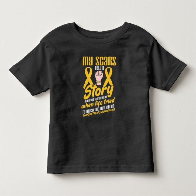 T-shirt Pour Les Tous Petits Mes cicatrices indiquent une endométriose (Devant)