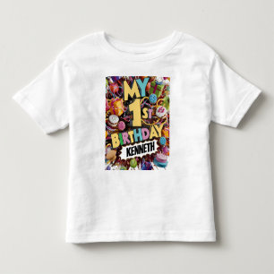 T-shirt Pour Les Tous Petits Mes cookies de gâteau et ballons pour mon 1er anni