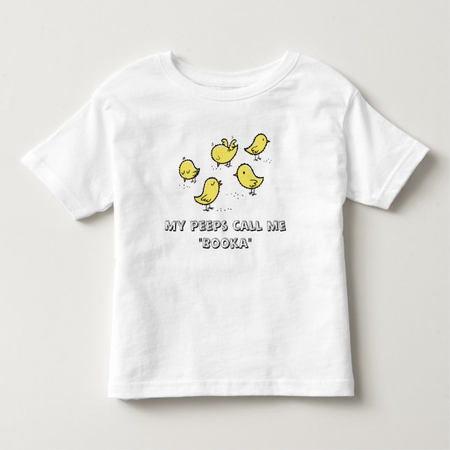 T-shirt Pour Les Tous Petits Mes piaulements m'appellent "Booka " (Devant)