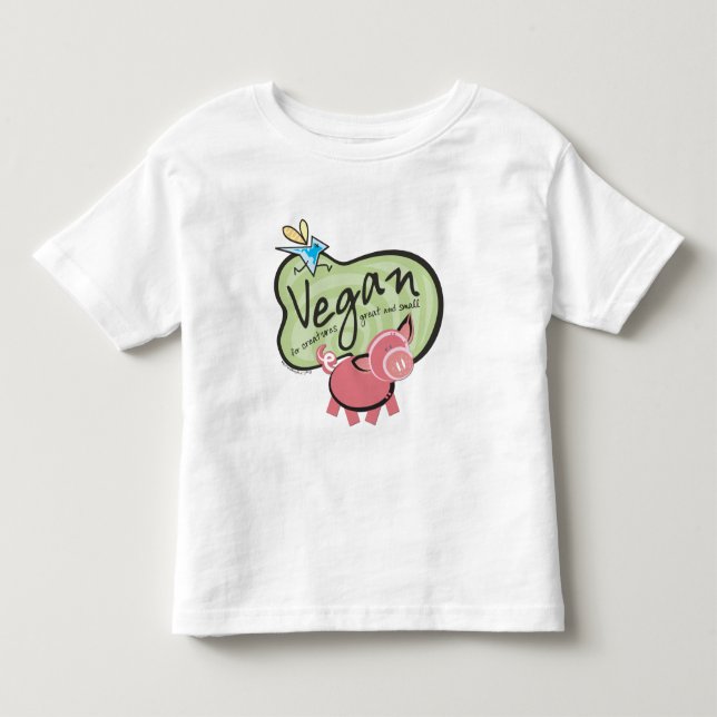 T-shirt Pour Les Tous Petits Message Vegan mignon (Devant)