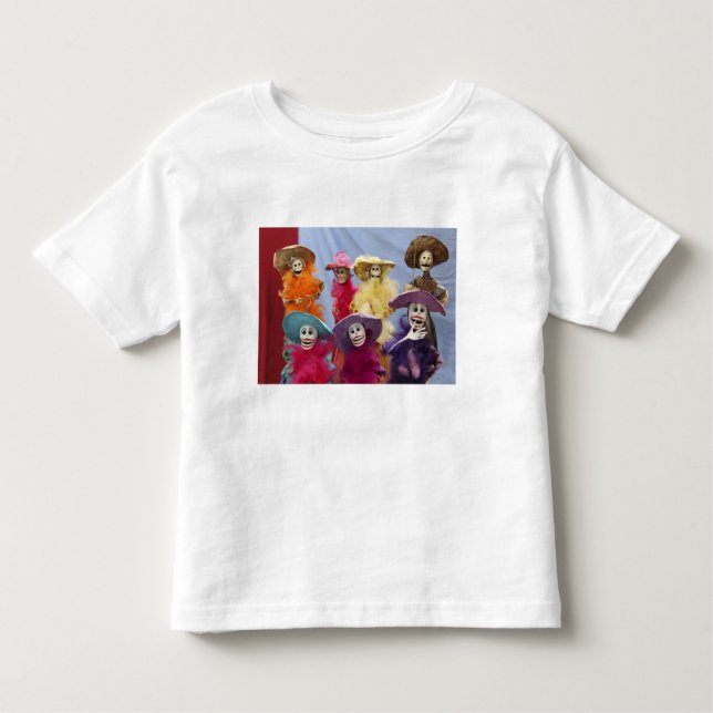 T-shirt Pour Les Tous Petits Mexique. Catrinas squelettiques, figures célébrant (Devant)