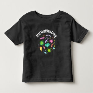 T-shirt Pour Les Tous Petits Microbiologie Scientifique Microscope à bactéries