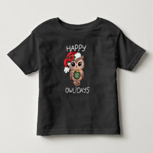 T-shirt Pour Les Tous Petits Mignon Owlidays Noël Hibou Vert