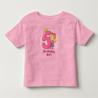 T-shirt Pour Les Tous Petits Mignonne 5e anniversaire Fête de fille