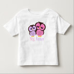T-shirt Pour Les Tous Petits Mignonne grande sœur aux chouettes roses et violet<br><div class="desc">Conception adorable de grande sœur et petite sœur avec une illustration mignonne de deux chouettes.</div>