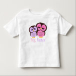 T-shirt Pour Les Tous Petits Mignonne Grande Sœur Hiboux Rose et Violet<br><div class="desc">Conception adorable de grande sœur et petite sœur avec une illustration mignonne de deux hiboux.</div>