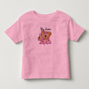 T-shirt Pour Les Tous Petits Mignonne grande soeur ours en peluche en rose