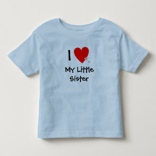 T-shirt Pour Les Tous Petits Mignonne I Love (Coeur) Ma Petite Soeur
