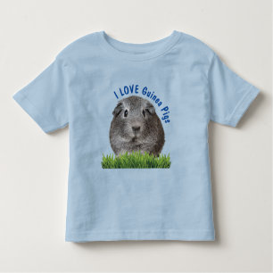 T-shirt Pour Les Tous Petits Mignonne I LOVE Guinée Pigs Bleu Texte personnalis