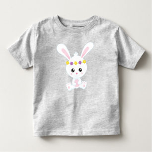 T-shirt Pour Les Tous Petits Mignonne Lapin, Petit Lapin, Lapin Blanc, Fleurs