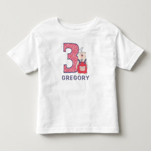 T-shirt Pour Les Tous Petits Mignonne ours 3e anniversaire avec le nom bébé T-s