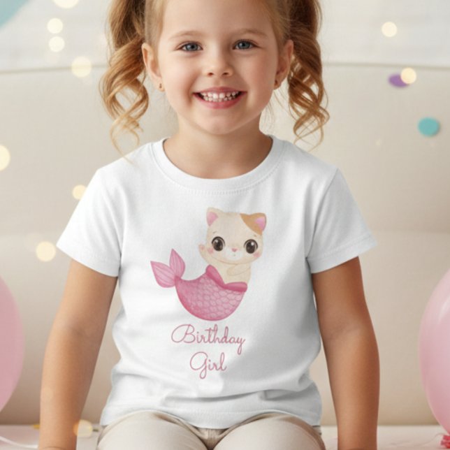 T-shirt Pour Les Tous Petits Mignonne Purrmaid chat sirène anniversaire fille e (Créateur téléchargé)