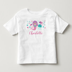 T-shirt Pour Les Tous Petits Mignonne sirène fille personnalisée