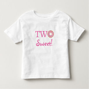 T-shirt Pour Les Tous Petits Mignonne Two Sweet 2e Anniversaire Donut rose
