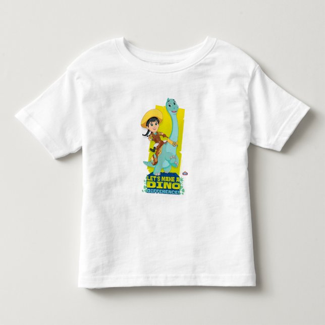 T-shirt Pour Les Tous Petits Min & Clover | Faire une différence Dino (Devant)