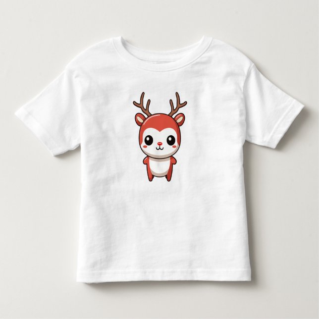 T-shirt Pour Les Tous Petits Mini Noël mignon bébé Rudolph Reindeer (Devant)
